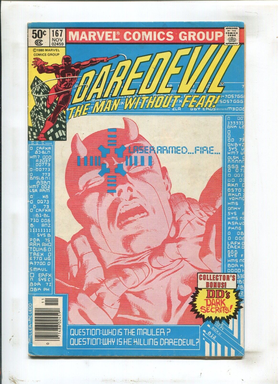 Daredevil #167 - Newsstand / 1st Appearance/Death of The Mauler (3.5/4.0) 1980