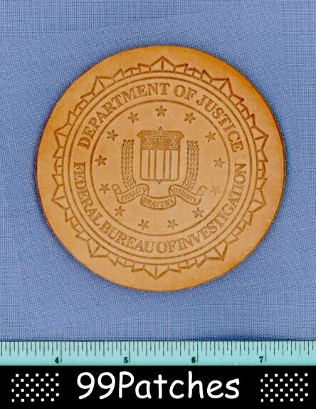 FBI Department of Justice Washington DC Federal Embossed Leather Coaster FREE SH