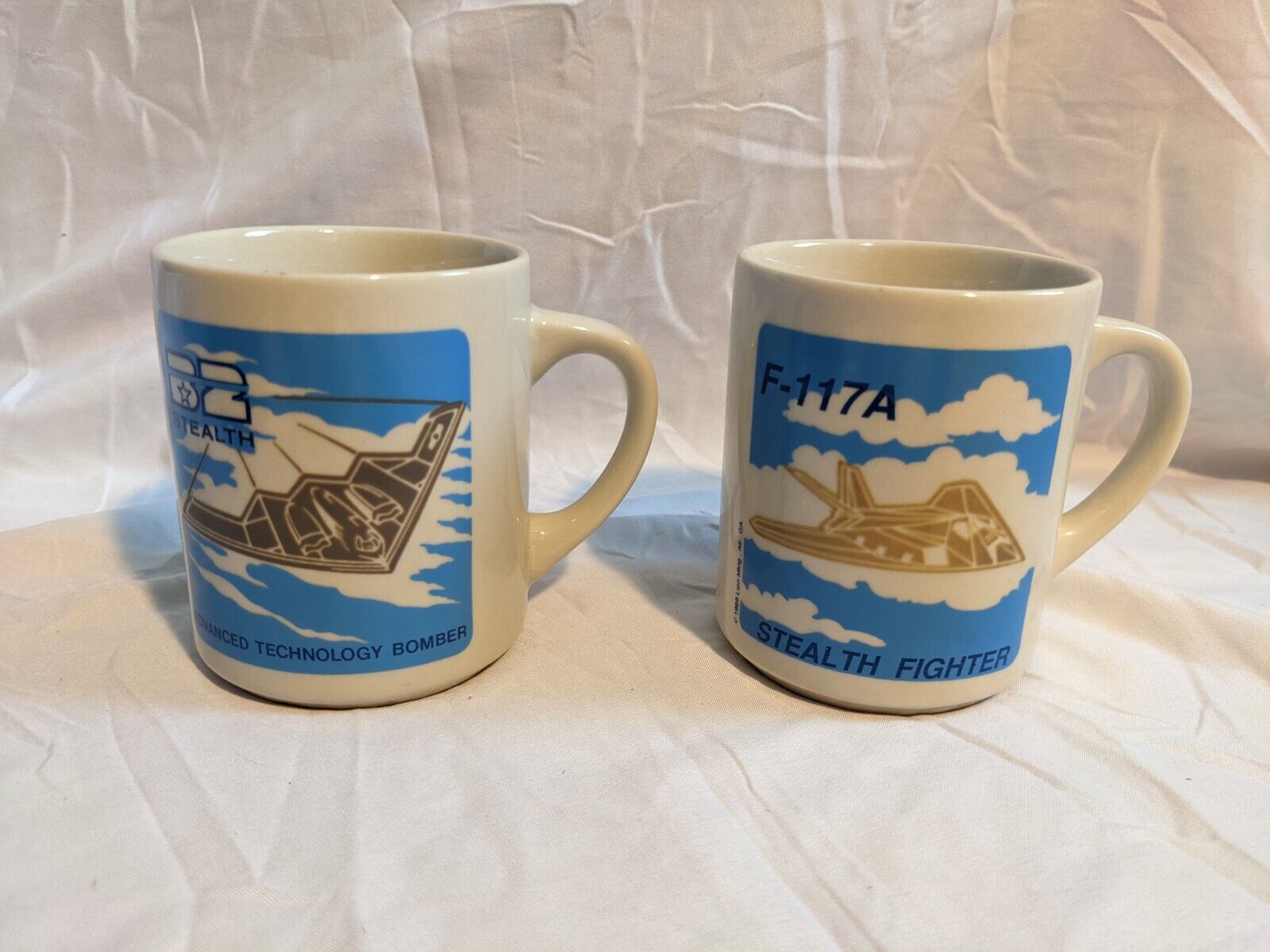 1988 B-2 Stealth Bomber 1989 F-117A Stealth Fighter Heat Activated Coffee Mugs