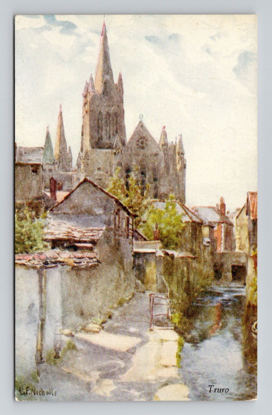 Postcard Cathedral Truro Cornwall England a/s Nicholls, Antique M14