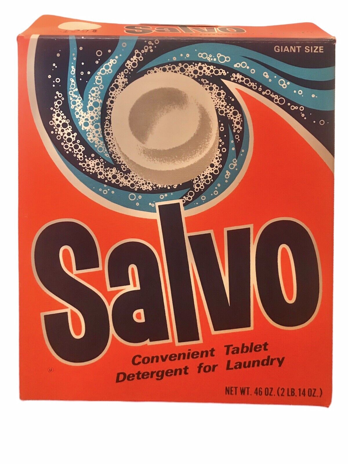 Vintage Salvo Laundry Detergent Soap Box 8.25” x 7” Advertising Decor Prop Empty