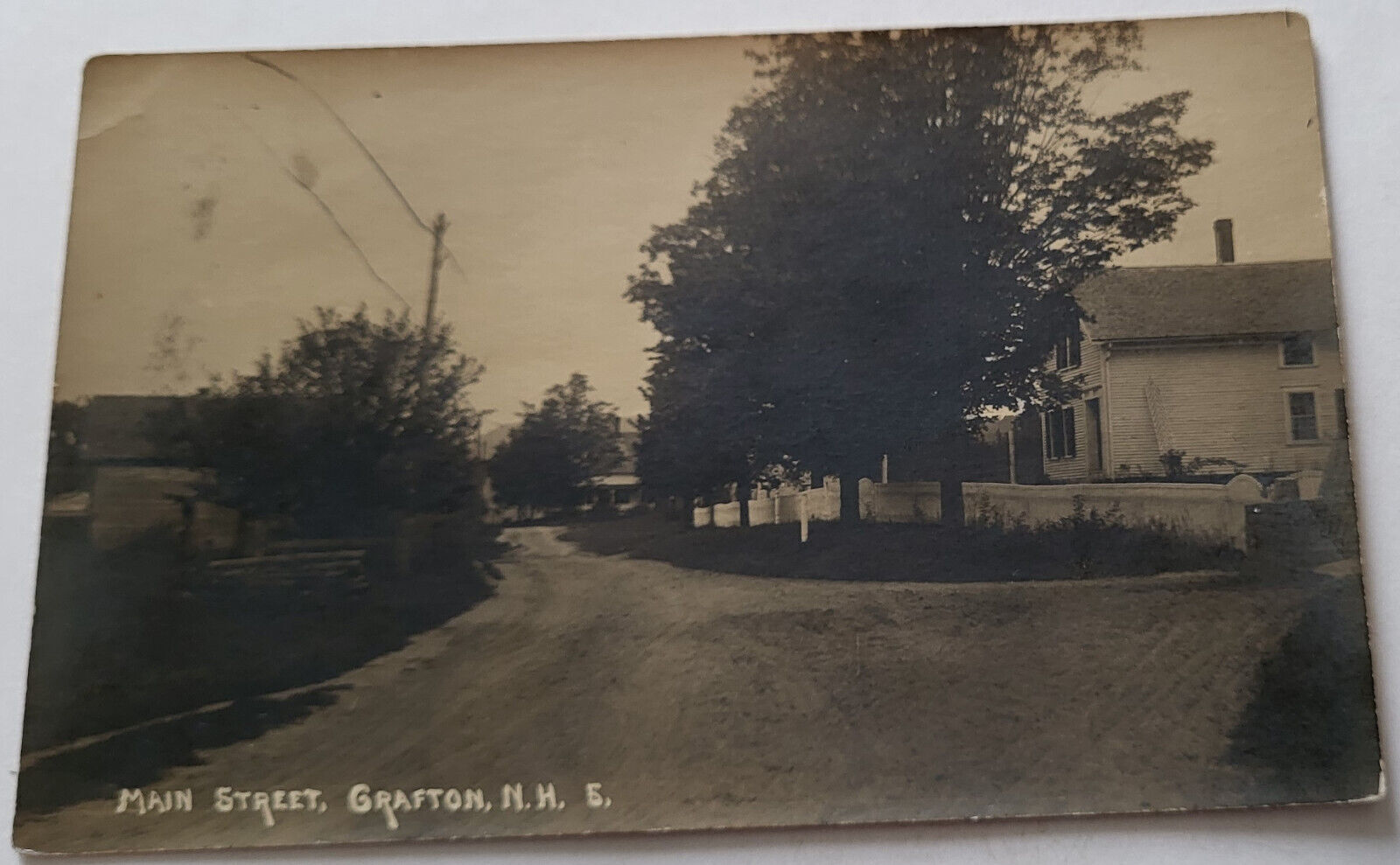 C 1910 RPPC MAIN STREET GRAFTON NH GREEK REVIVAL HOME FARMHOUSE RURAL SCENE