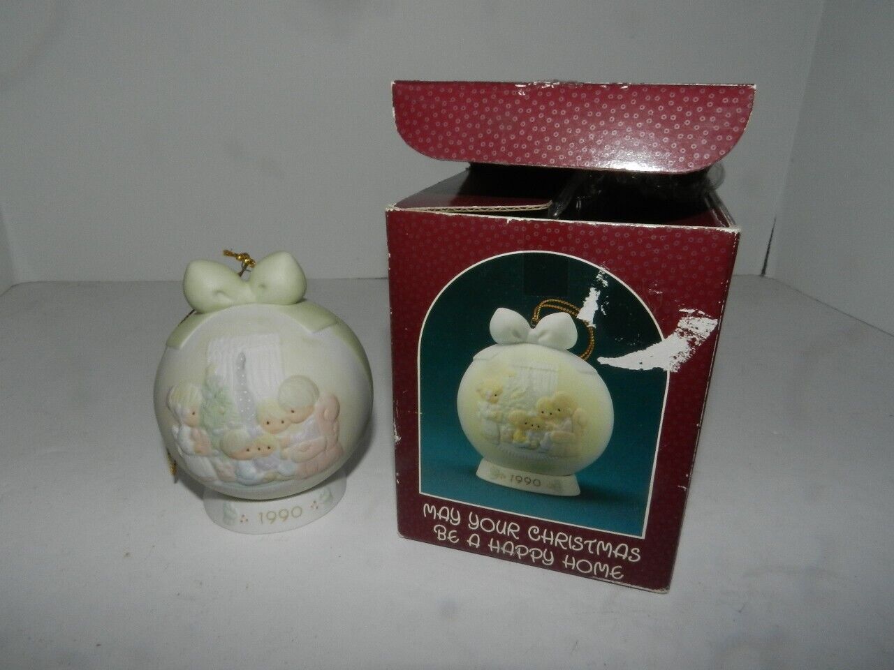 Precious Moments 1990 May Your Christmas Be A Happy Home Ornament 575526 USED