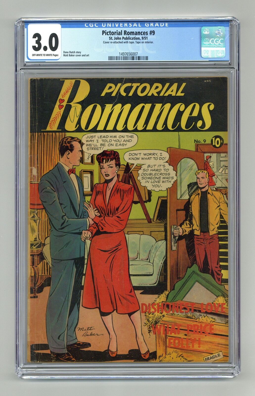 Pictorial Romances #9 CGC 3.0 1951 1497656007