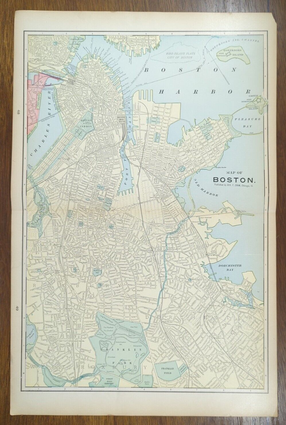 Vintage 1902 BOSTON MASSACHUSETTS Map 14