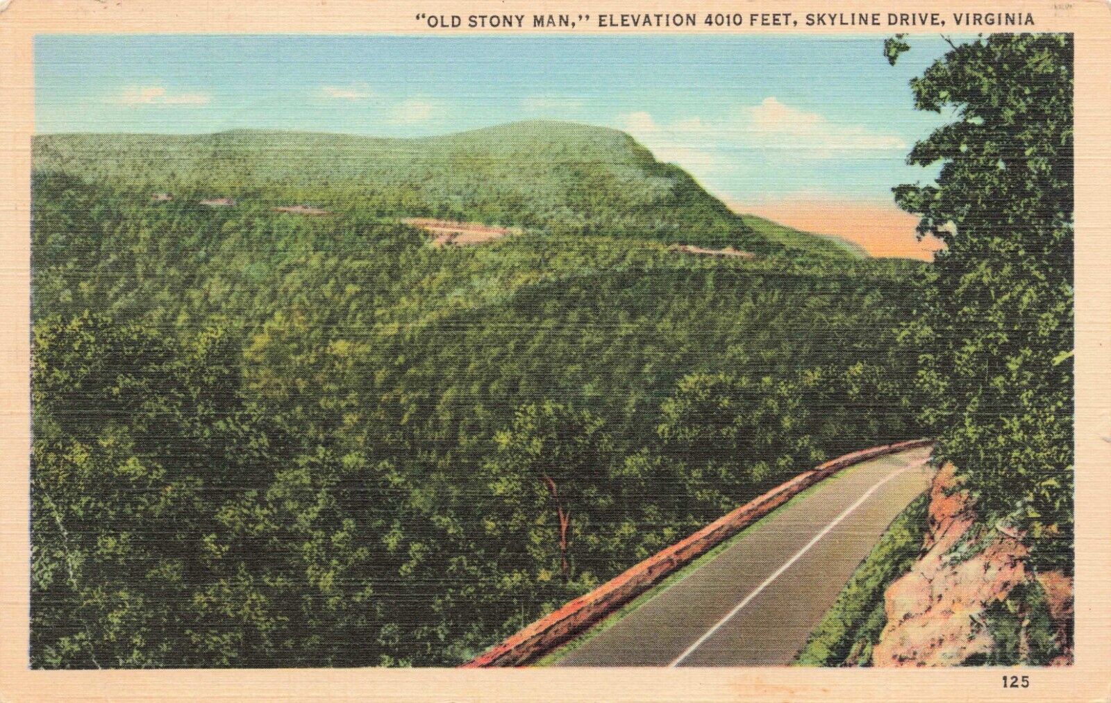 Old Stony Man, Elevation 4010 Feet, Skyline Drive, Virginia  PC Posted 1945