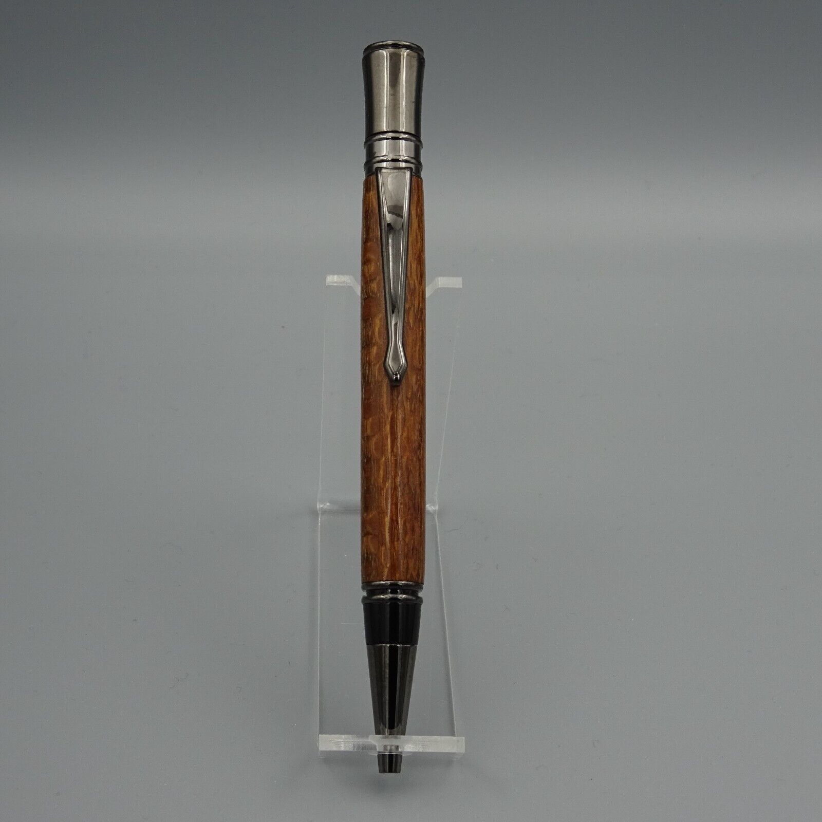 HANDCRAFTED EXECUTIVE TWIST PEN with LACEWOOD BARREL and GUN METAL TRIM