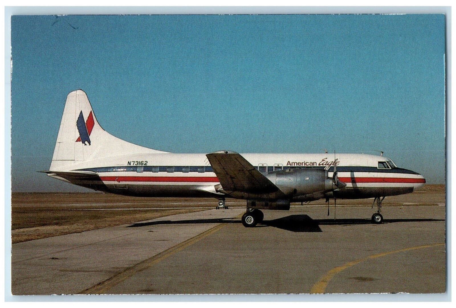 c1960\'s Metro Airlines American Eagle Convair 580 Airplane Vintage Postcard