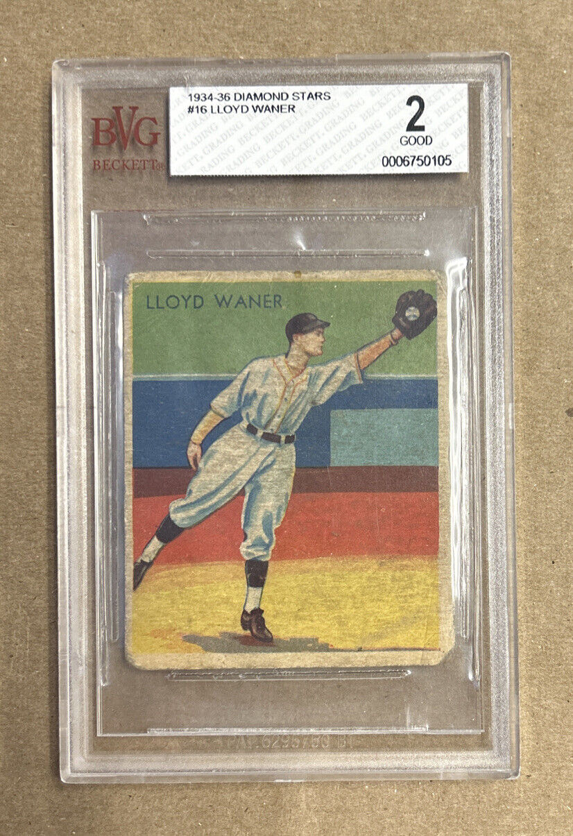 1934 Diamond Stars Baseball Lloyd Waner Pittsburgh Pirates Card #16 BVG 2