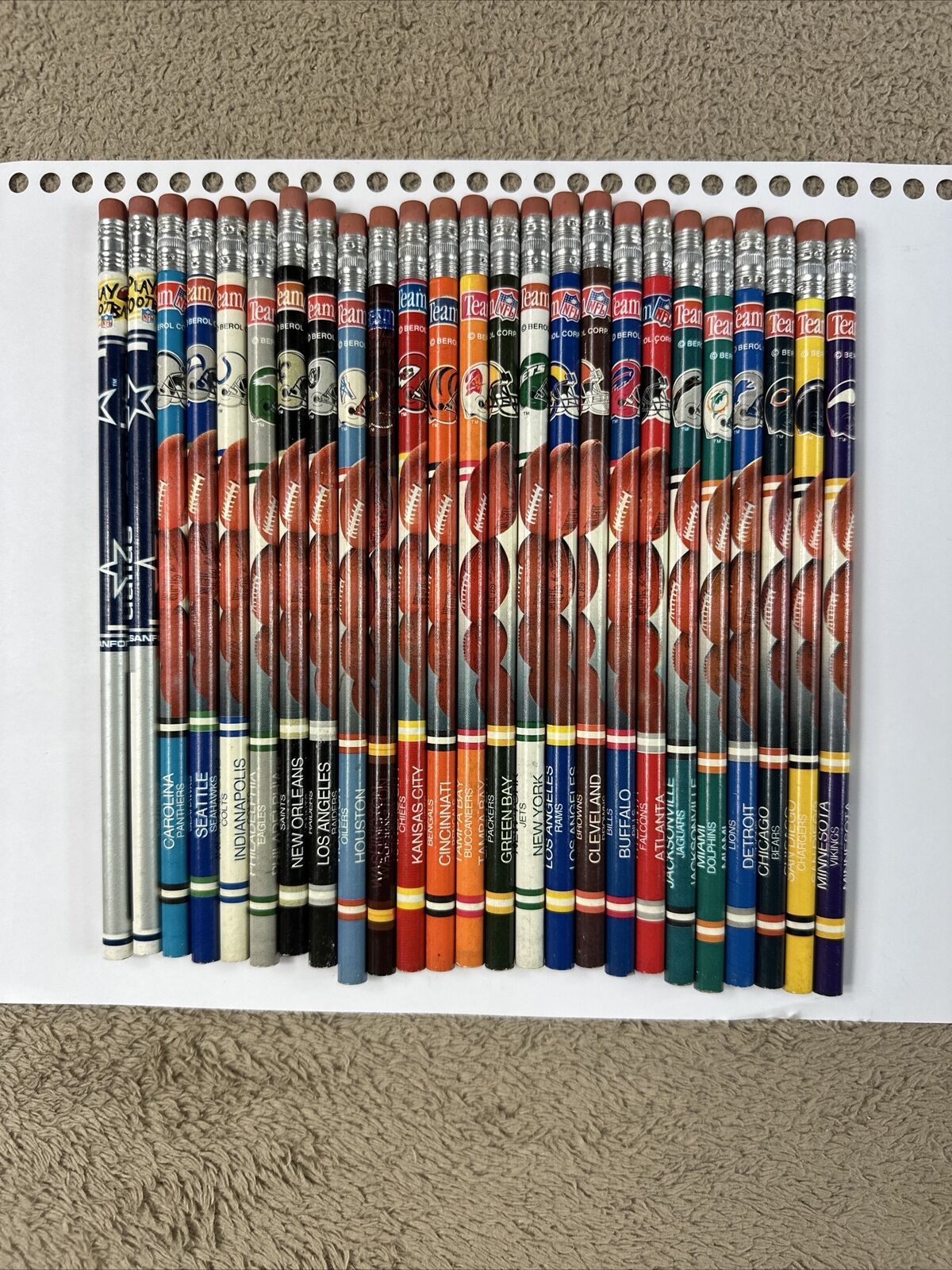 Vintage NFL  Pencils 1990’s - Lot Of 25 Pencils Berol Corp New