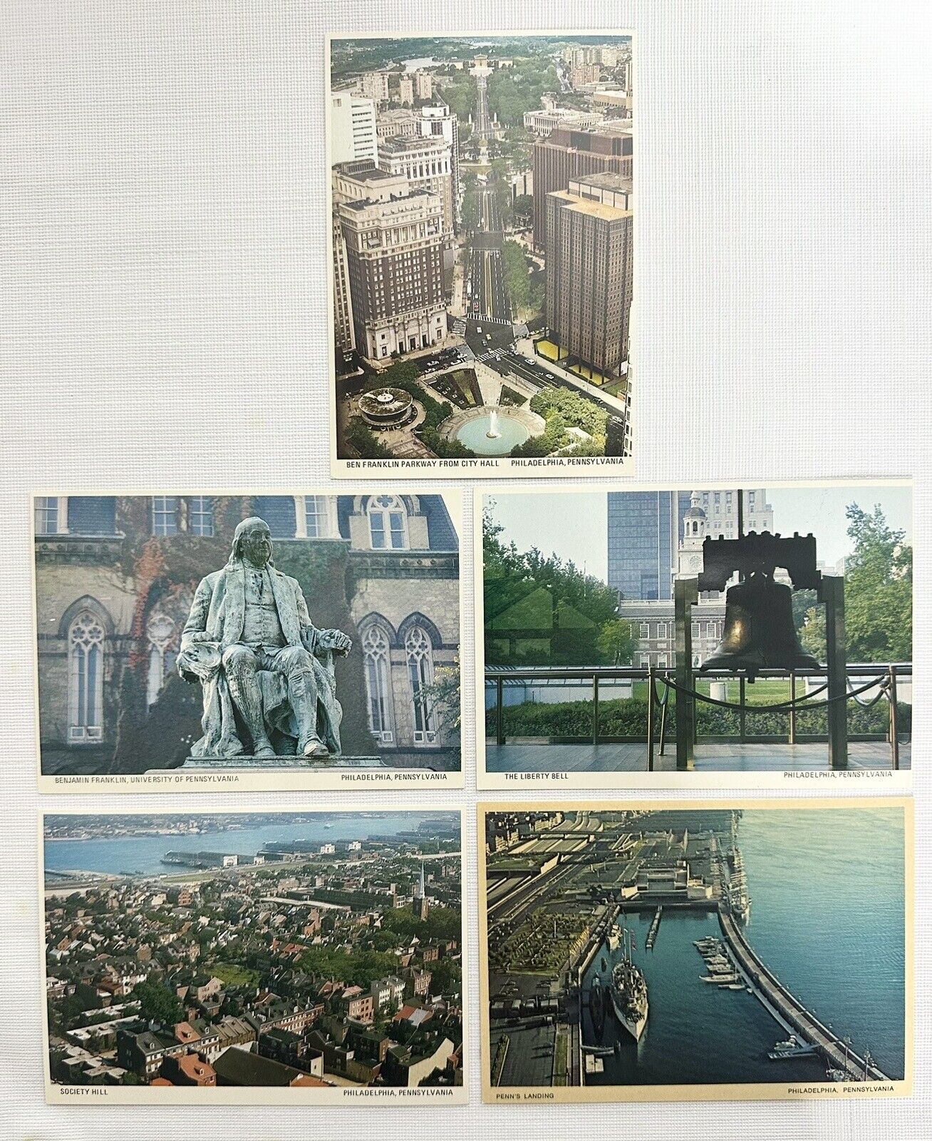 Philadelphia Pennsylvania Lot Of 5 Vintage Postcards Unused Unposted Color