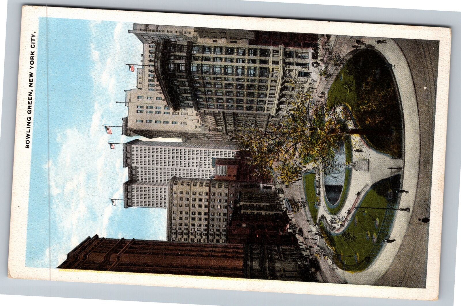 New York City NY,, Bowling Green Vintage Souvenir Postcard