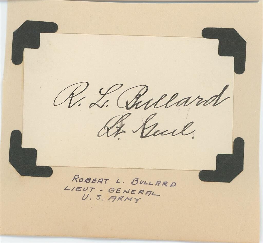Robert L. Bullard-Historical Signed Card (WWI Lt. General)