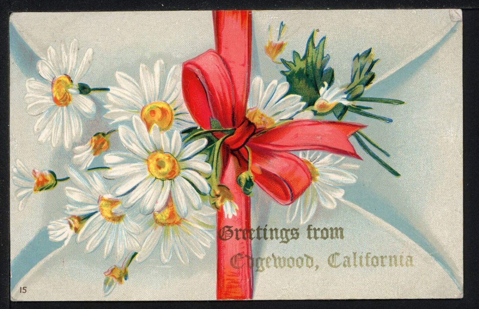 1910 Greetings from Edgewood California Embossed Vintage Postcard M317a
