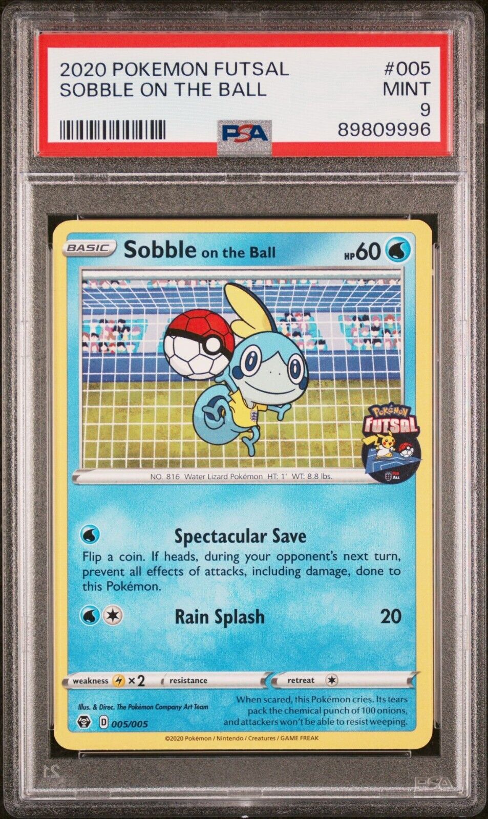 PSA 9 Sobble On The Ball 005/005 Futsal Promo - MINT Pokemon Card