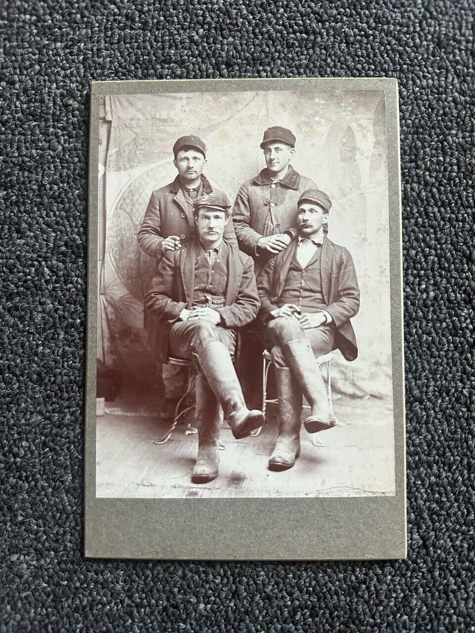 Antique Mounted Photo Cabinet Card Occupational Handsome Hardworking Men Gay int