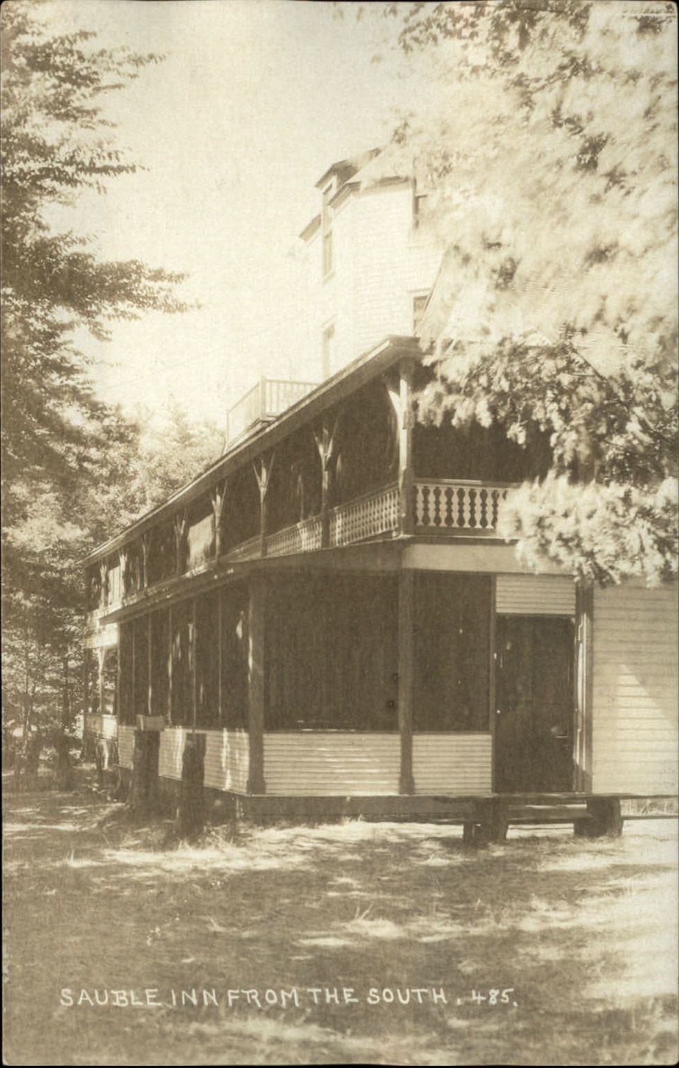 Sauble Inn from the south ~ Ludington Michigan MI ~ RPPC real photo 1920s