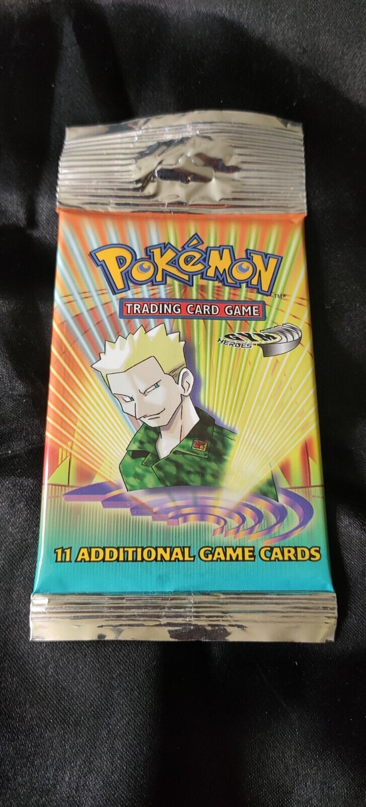 Sealed Gym Heroes Lt. Surge Booster Pack Artwork Pokemon Cards WOTC 