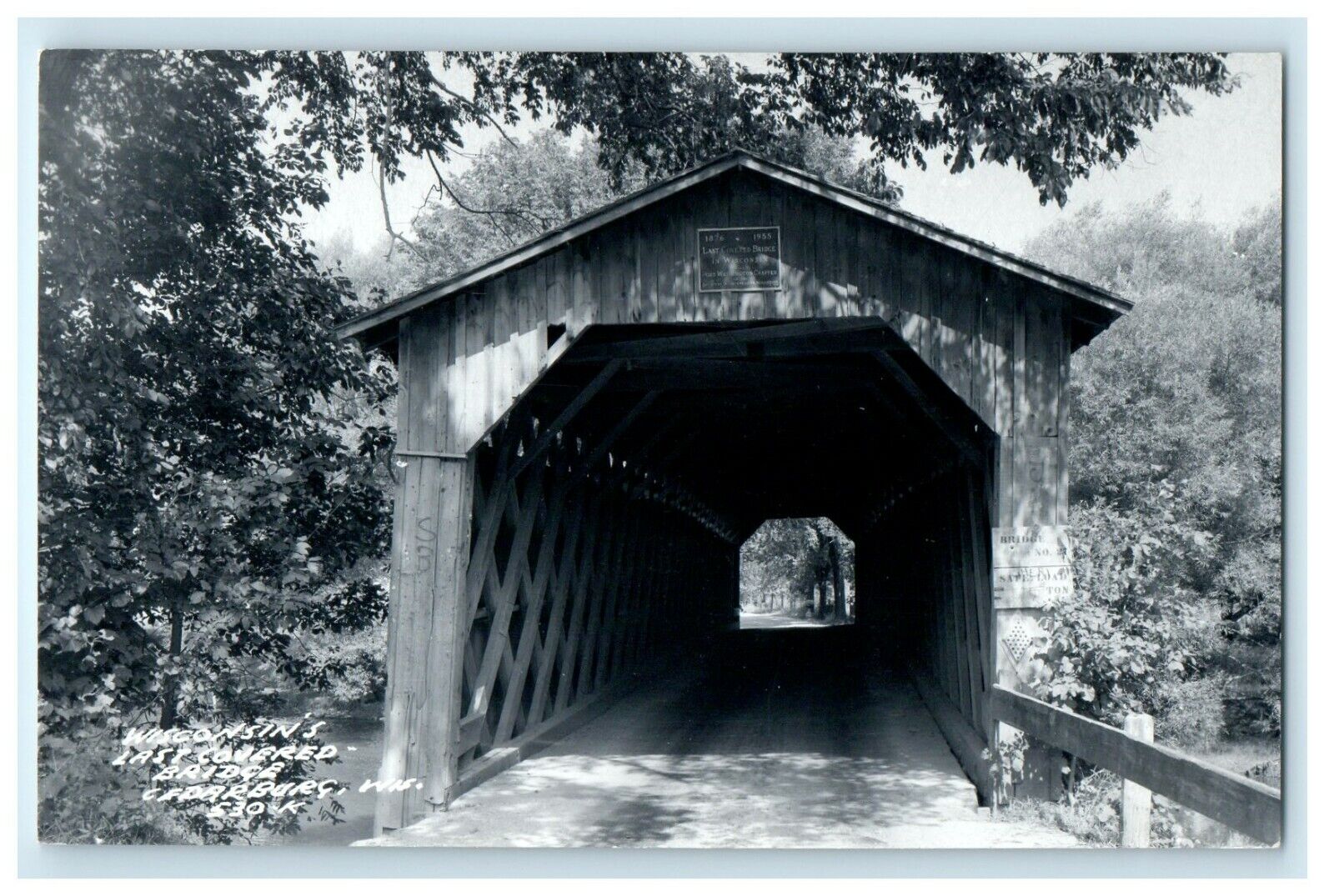 c1905 Last Covered Bridge Cedarburg Wisconsin WI Undivided Back Postcard