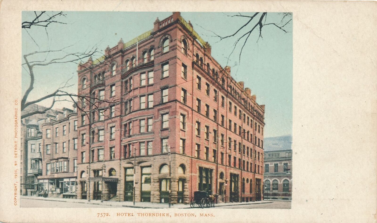 BOSTON MA - Hotel Thorndike Postcard - udb (pre 1908)