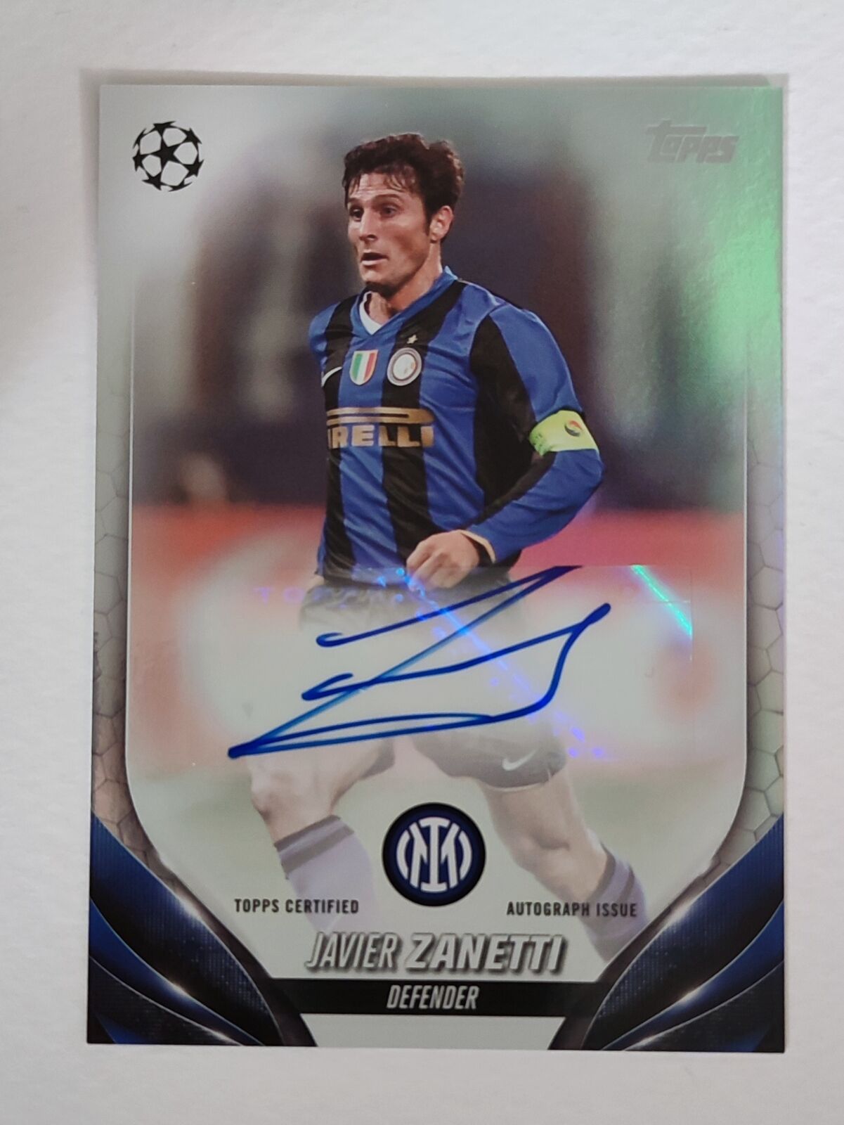 Topps UEFA Club Competitions Javier Zanetti Autogtaph Ll