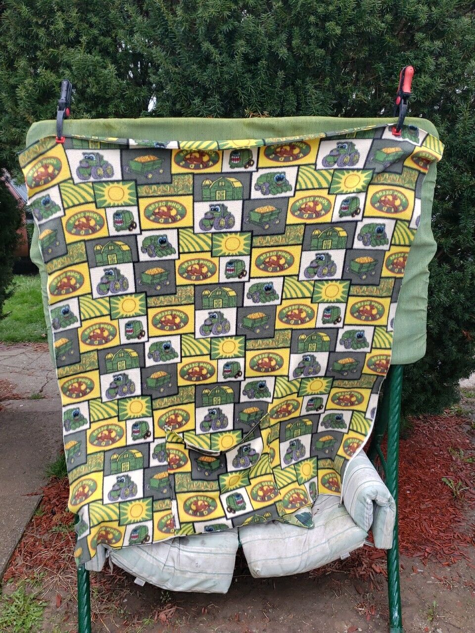 Rare Vintage Shannon Quilt Blanket John Deere KIDS 68x58 Tender loving care.    