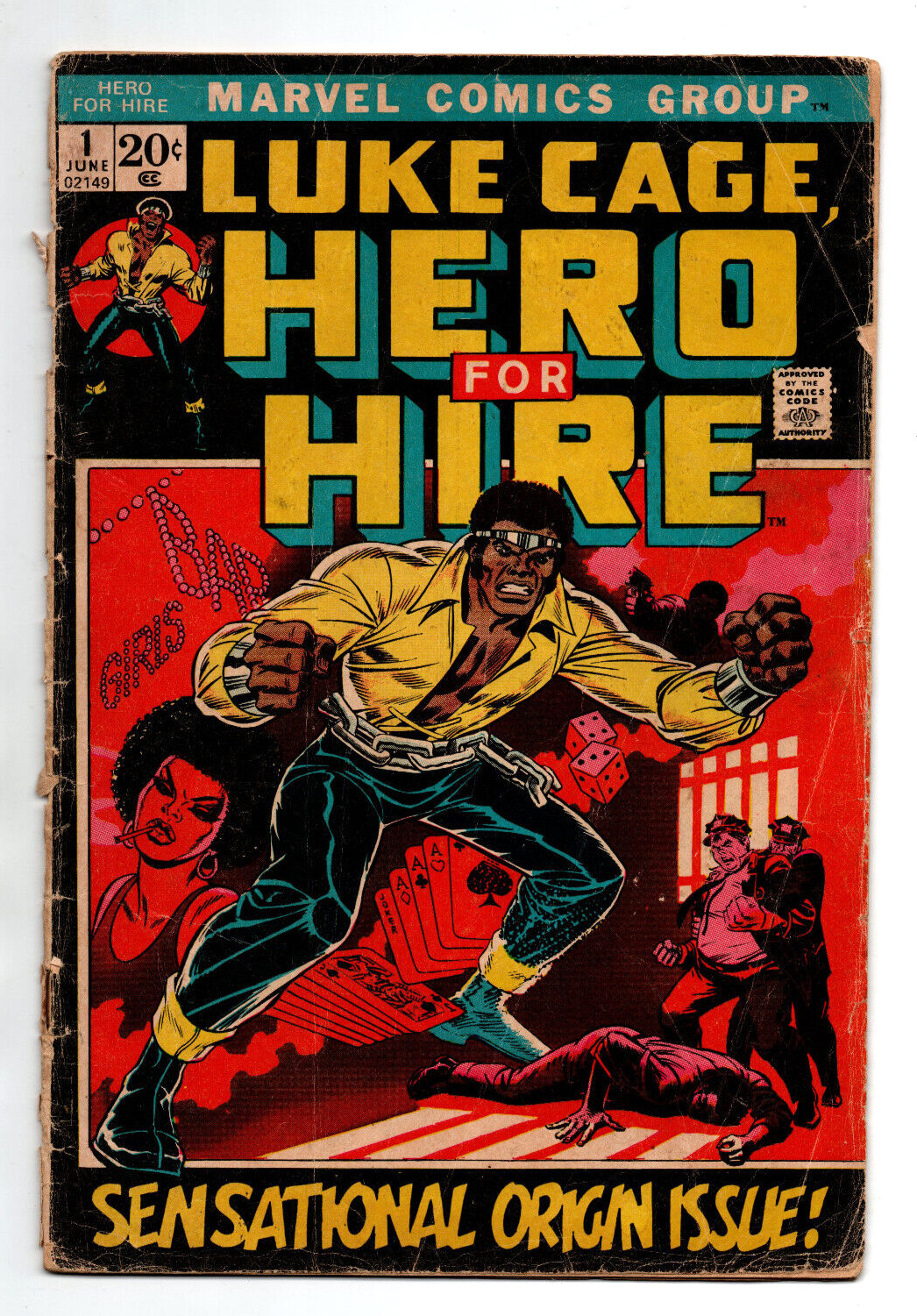 Hero For Hire #1 Origin & 1st Appearance Luke Cage - KEY - 1972 - FR/PR