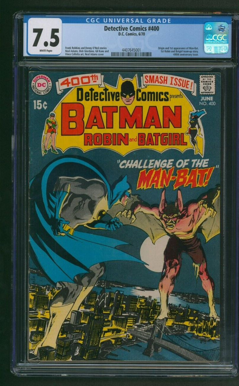 Detective Comics #400 1970 CGC 7.5 White Pages 1st Man-Bat Batman DC 1970 Adams