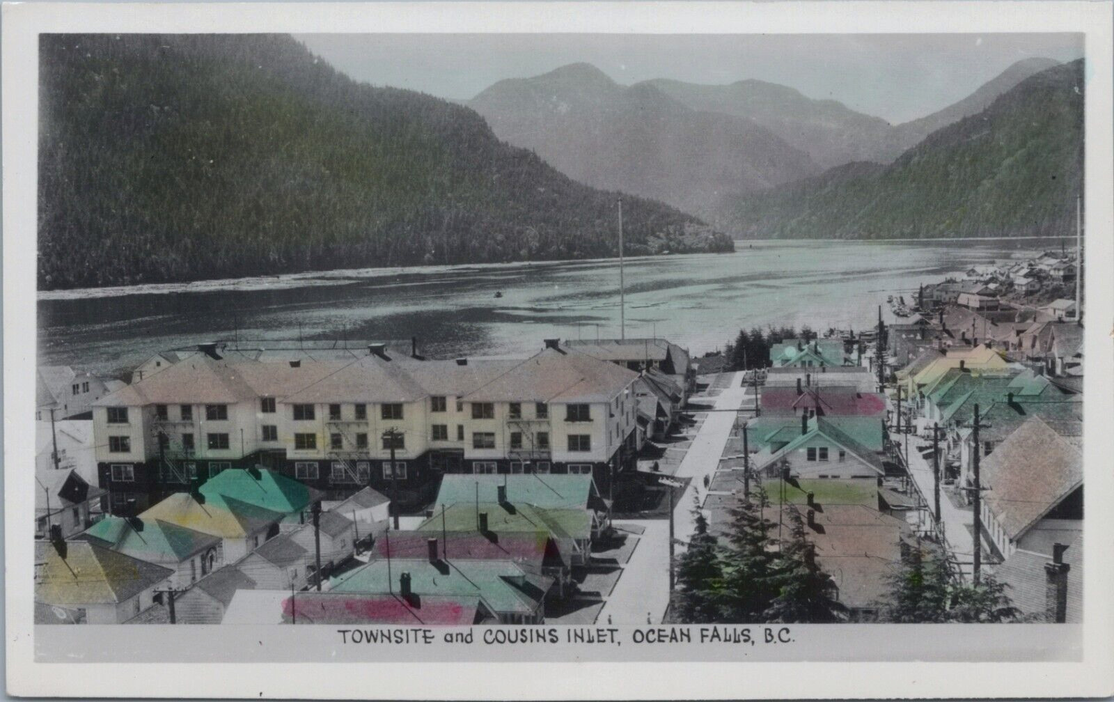 RPPC Colored Ocean Falls BC Canada Town Waterfront Homes Cousins Inlet Bitcoin