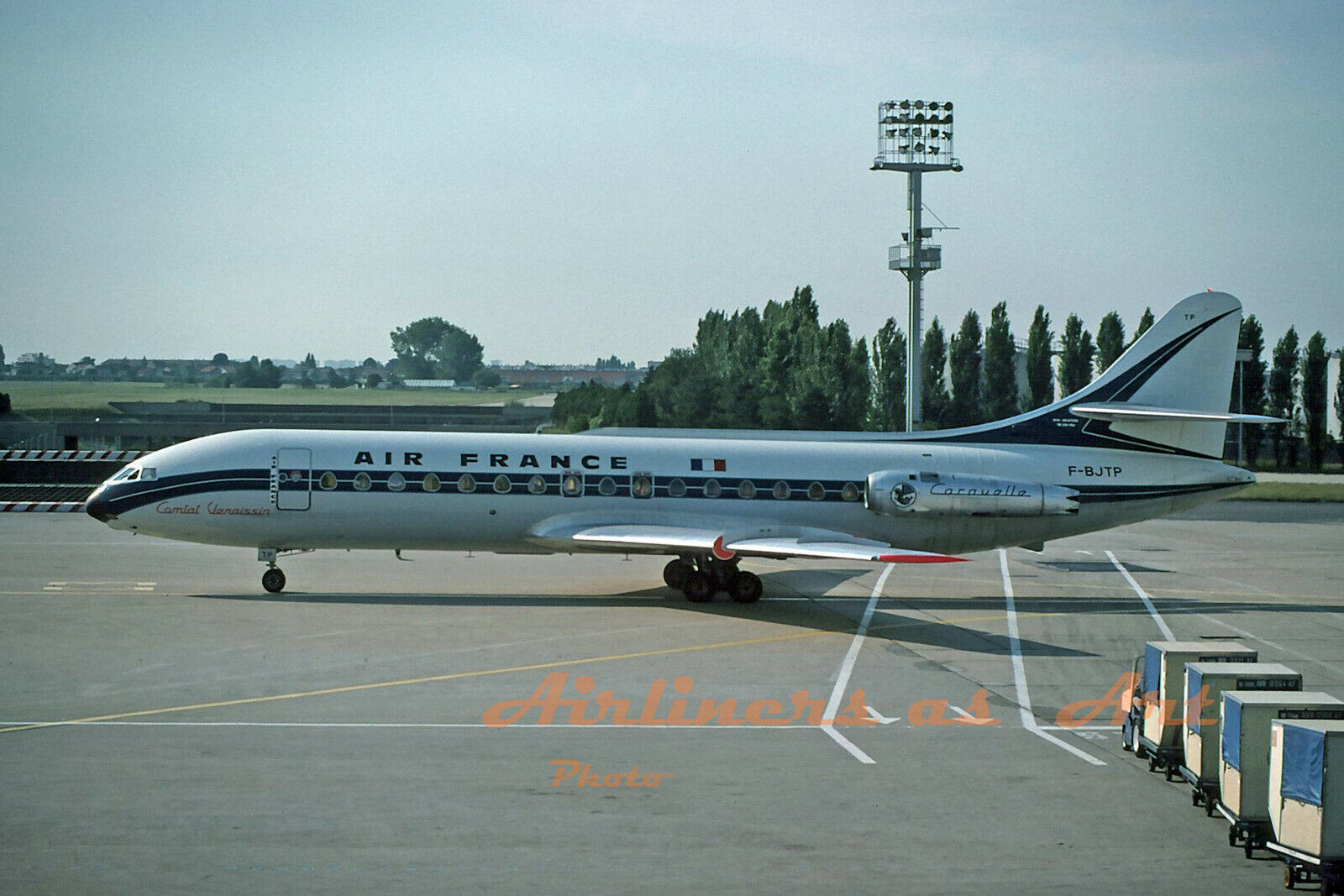 Air France Caravelle III F-BJTP taxiing at ORY August 1975 8\