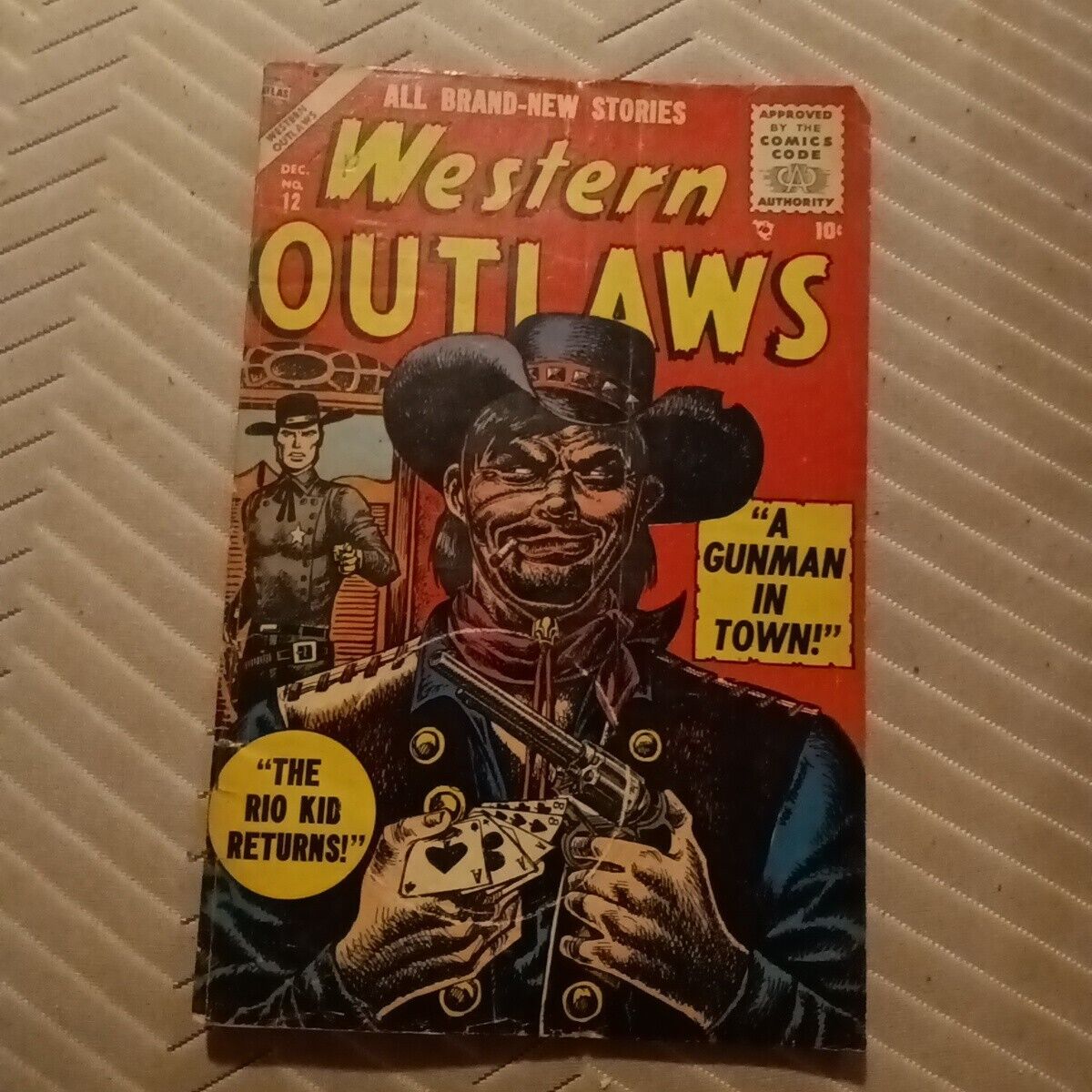 WESTERN OUTLAWS #12 Atlas Western 1955 the Rio kid returns John severing cover
