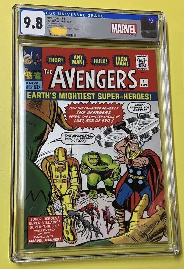 2019 Avengers #1 Silver Foil Marvel Comics Cover 35g .999 CGC 9.8 With Tin