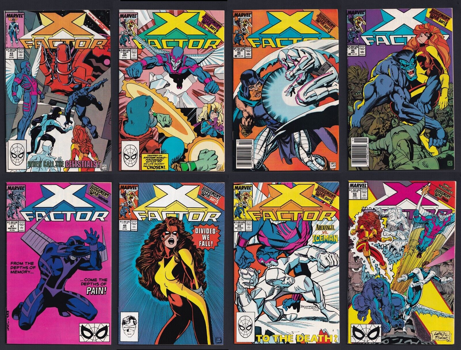 X-Factor #43-50 Complete Judgement War Story Arc Marvel 1989 McFarlane Cover