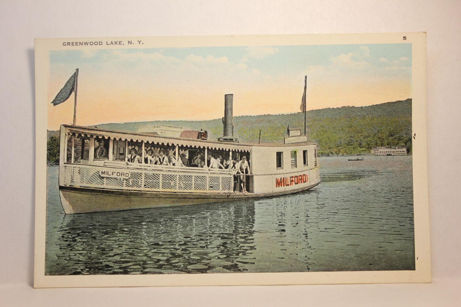Postcard Boat Milford Greenwood Lake NY H25