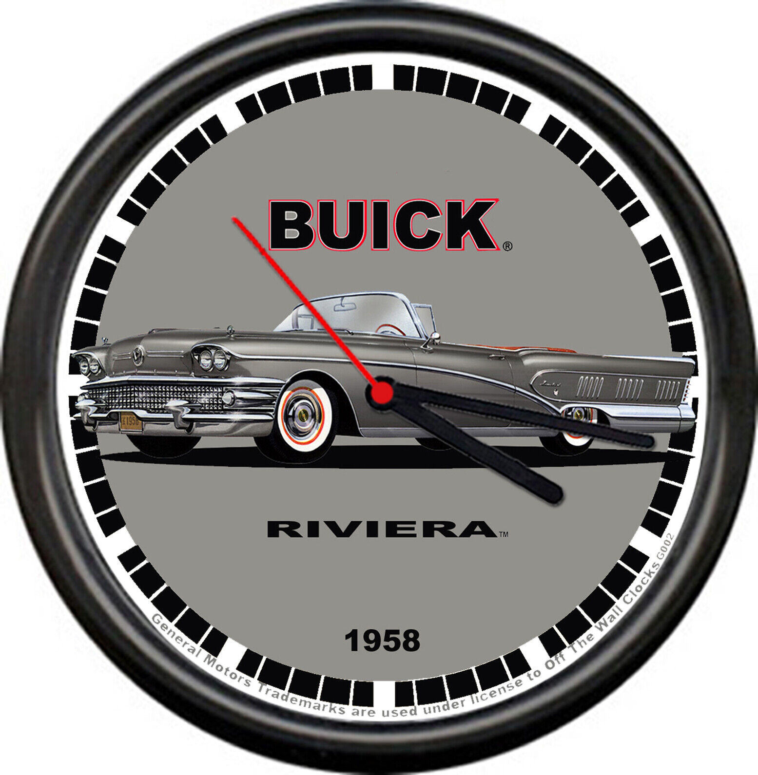 Licensed 1958 Buick Riviera Sedan Convertible General Motors Sign Wall Clock