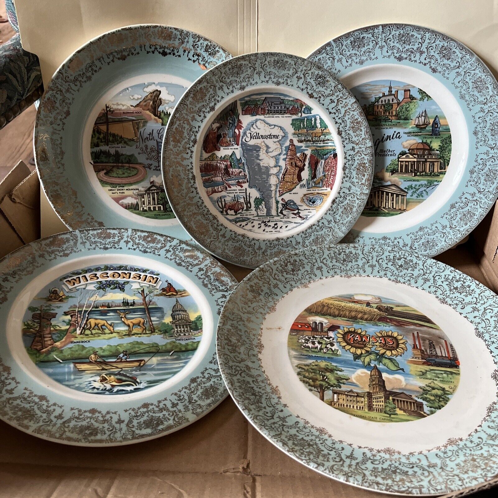 Various State Collectible Decorative Souvenir State Plates States In Description