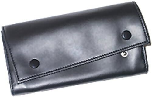The Big Easy Padded Roll-Up Tobacco Pouch W/Buttons Imitation Leather, Black