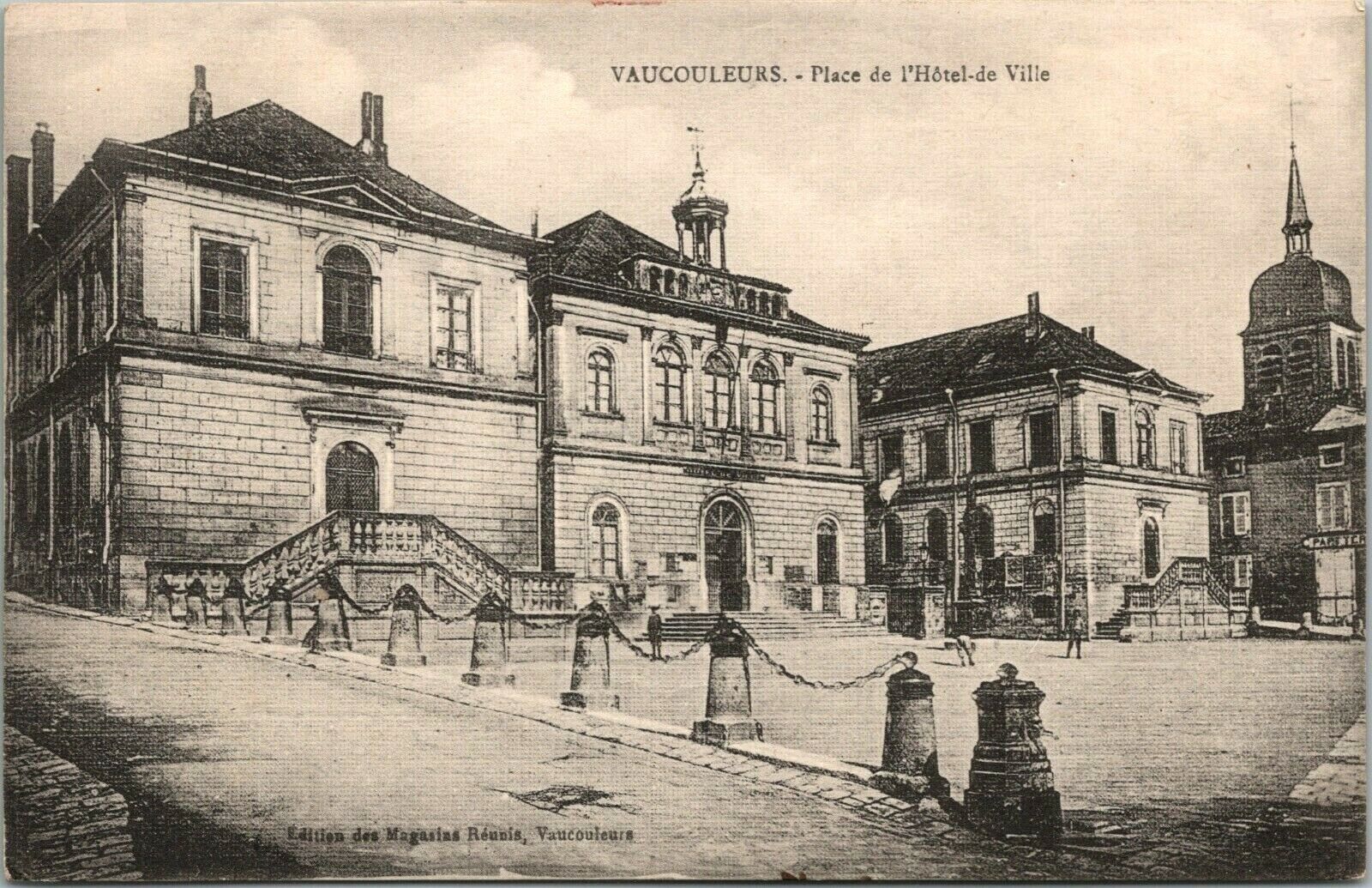 1919 US Soldier Mail WW1 Place de l'Hôtel de Ville Vaucouleurs France Postcard