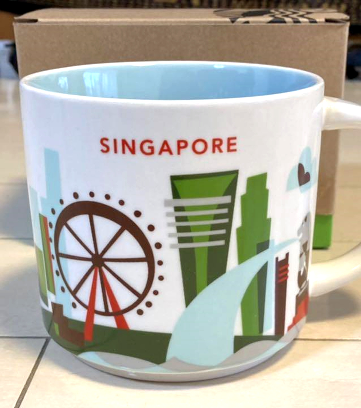 Singapore Starbucks Coffee Cup Mug 14oz You Are Here Collection New with Box