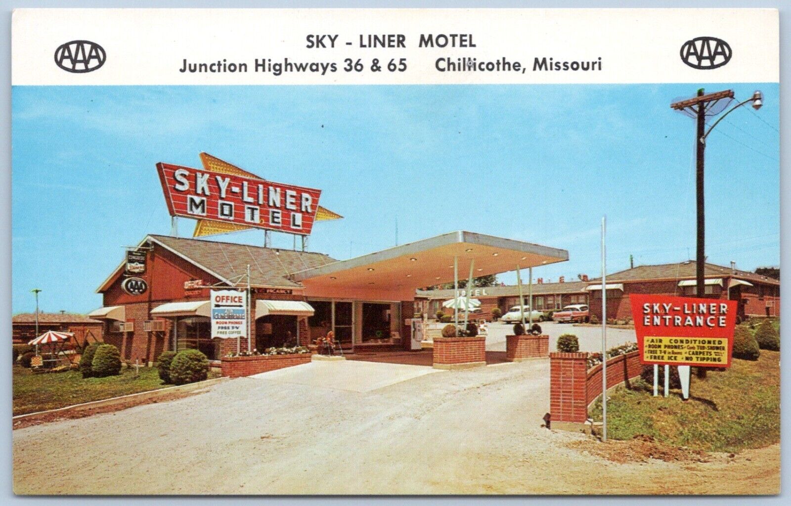 Postcard MO Chillicothe Missouri Sky Liner Motel 1950s B60