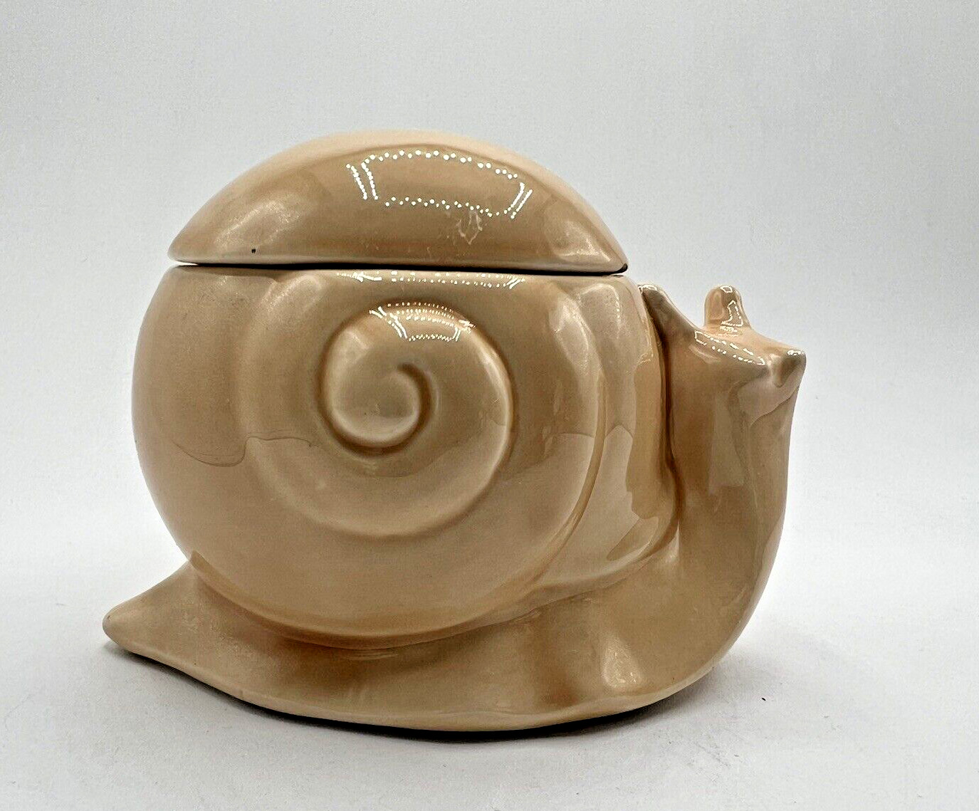 Vintage Nancy Lopez Ceramic Snail Trinket Box