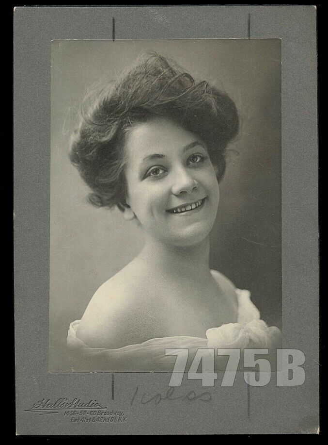 Excellent Portrait Pretty Vaudeville Actress Carrie Eckert Rare Antique Photo
