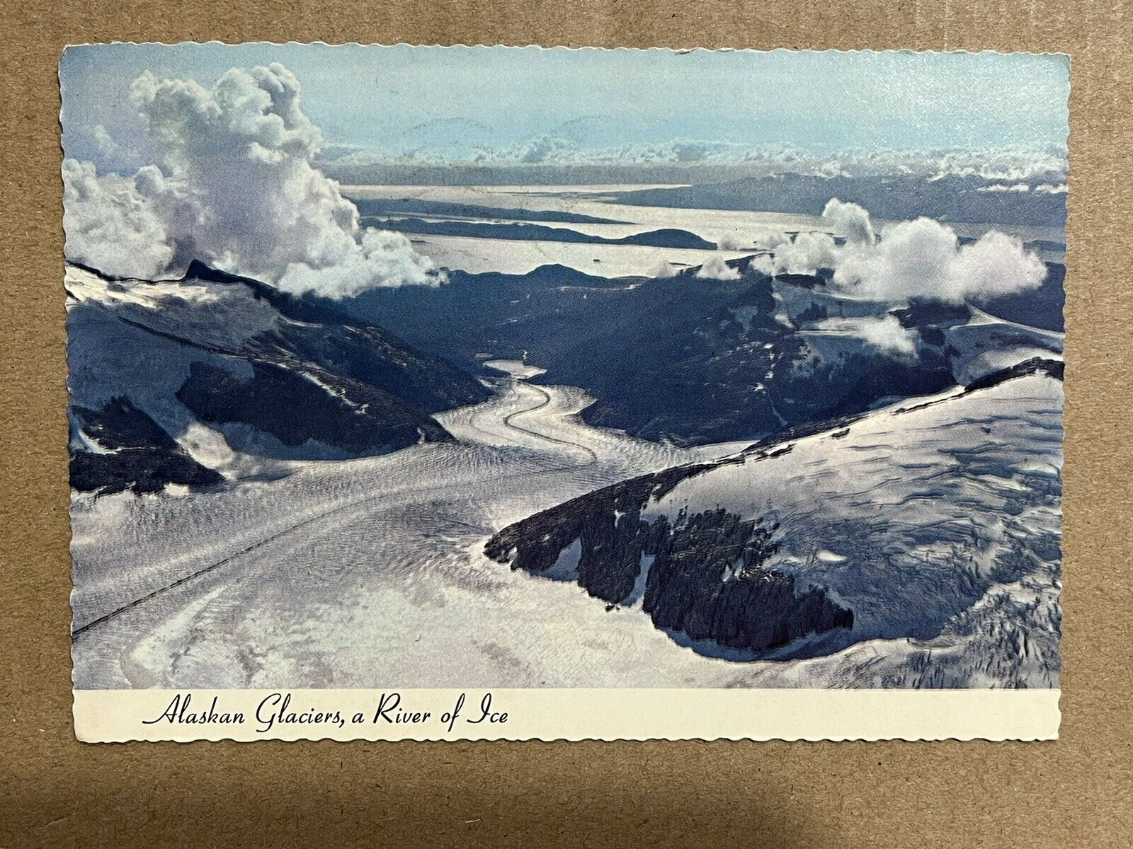 Postcard Alaskan Glacier Alaska Airlines Advertising Vintage AK PC