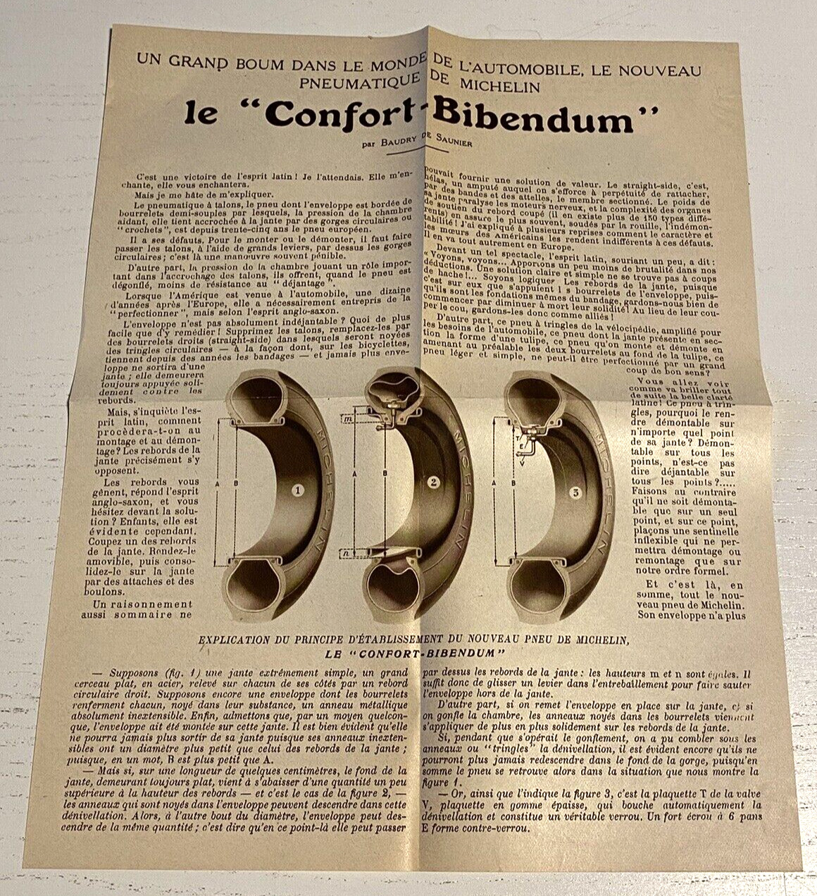 MICHELIN Le Comfort Bibendum Advertising - Straight Verso - 1927