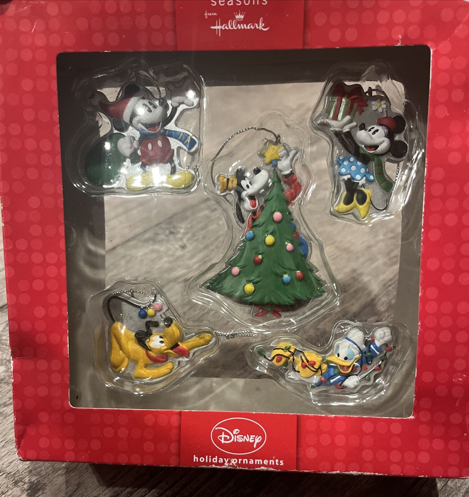 Seasons Hallmark Disney Christmas Ornaments-Mickey, Goofy, Donald, Minnie Pluto