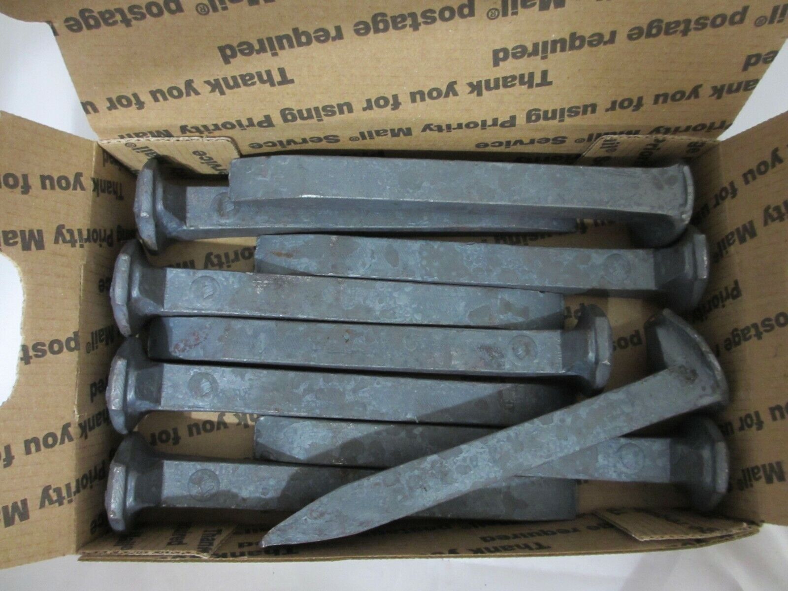 HIGH CARBON RAILROAD SPIKES  -  LOT OF  (10)   BRAND NEW - NEVER  USED -  03