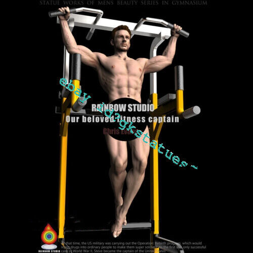 RAINBOW Studio Gym Fitness Man Captain America Resin Model Pre-order 1/6 Scale