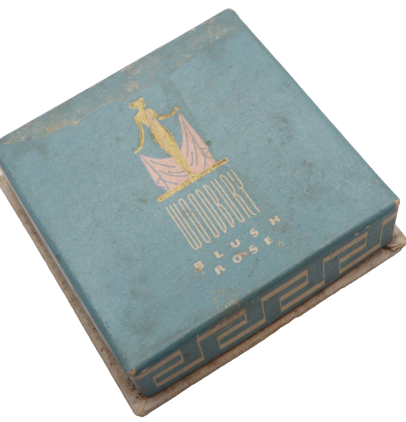 Vintage Antique Art Deco Box NOS Make Up Woodbury Rose Blush
