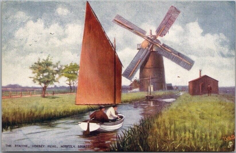 1910s Norfolk Broads, England UK Postcard 