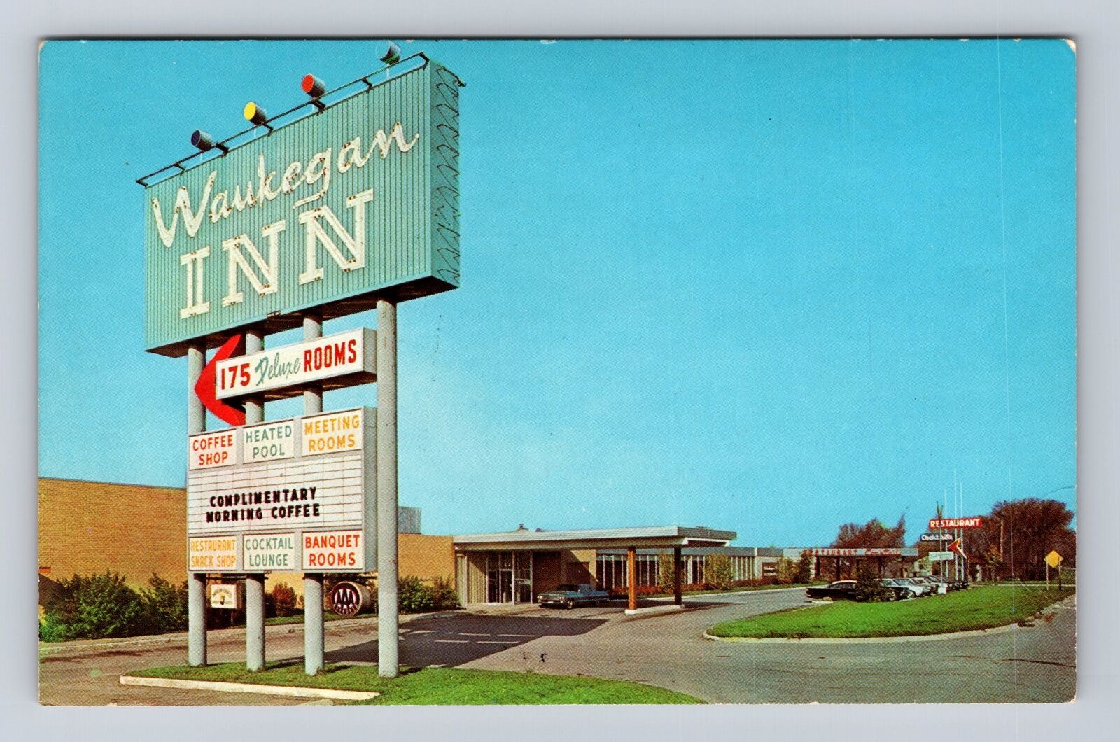 Waukegan IL-Illinois, Waukegan Inn Advertising, Vintage Souvenir Postcard